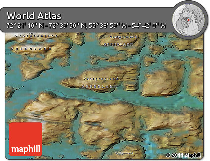 Satellite Map of the Area around 72° 30' 30" N, 55° 10' 29" W