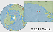 Savanna Style Location Map of the area around 72° 30' 30" N, 58° 34' 30" W, hill shading