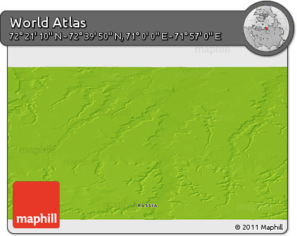 Physical 3D Map of the Area around 72° 30' 30" N, 71° 28' 29" E
