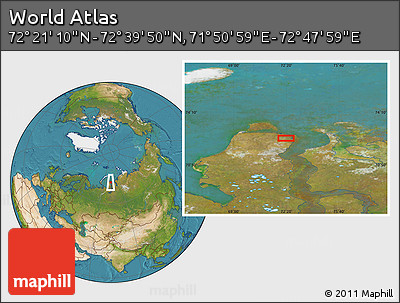 Satellite Location Map of the Area around 72° 30' 30" N, 72° 19' 29" E