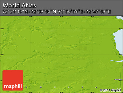 Physical Map of the Area around 72° 30' 30" N, 72° 19' 29" E