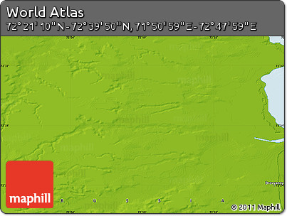 Physical Map of the Area around 72° 30' 30" N, 72° 19' 29" E