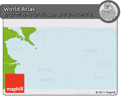 Physical 3D Map of the Area around 72° 30' 30" N, 73° 10' 30" E