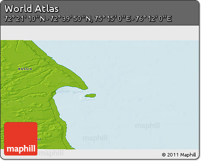 Physical 3D Map of the Area around 72° 30' 30" N, 75° 43' 29" E