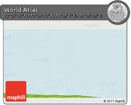 Physical 3D Map of the Area around 72° 30' 30" N, 79° 7' 30" E
