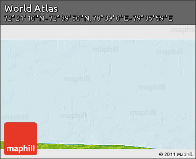 Physical 3D Map of the Area around 72° 30' 30" N, 79° 7' 30" E