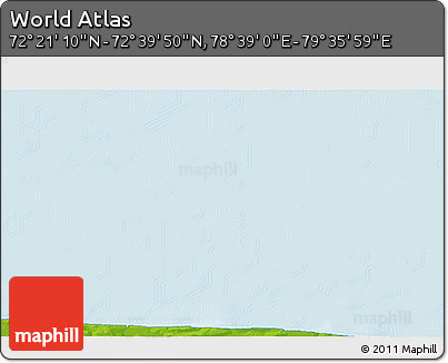 Physical 3D Map of the Area around 72° 30' 30" N, 79° 7' 30" E