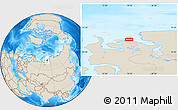 Shaded Relief Location Map of the area around 72° 30' 30" N, 79° 7' 30" E