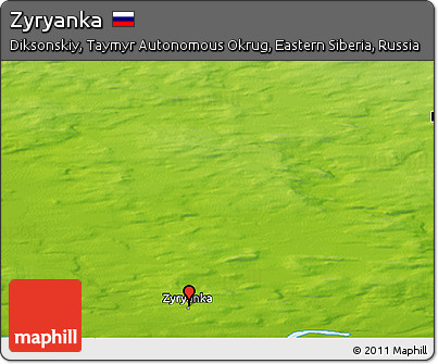 Physical Panoramic Map of Zyryanka
