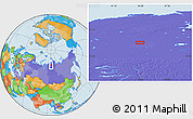 Political Location Map of the area around 72° 30' 30" N, 94° 25' 30" E