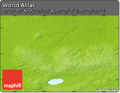 Physical Map of the Area around 72° 30' 30" N, 96° 7' 30" E