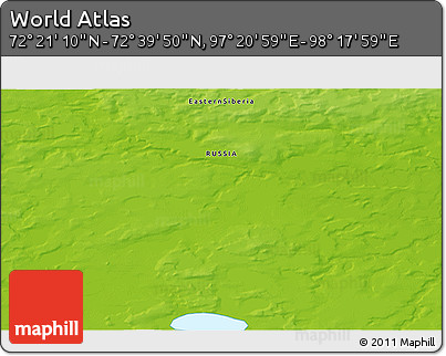 Physical 3D Map of the Area around 72° 30' 30" N, 97° 49' 29" E