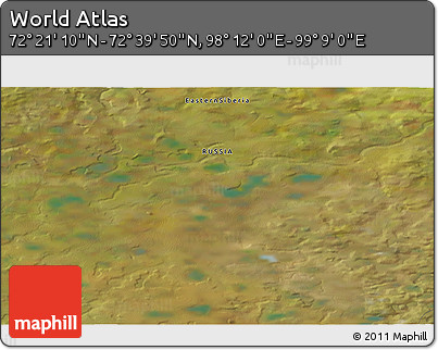 Satellite 3D Map of the Area around 72° 30' 30" N, 98° 40' 30" E