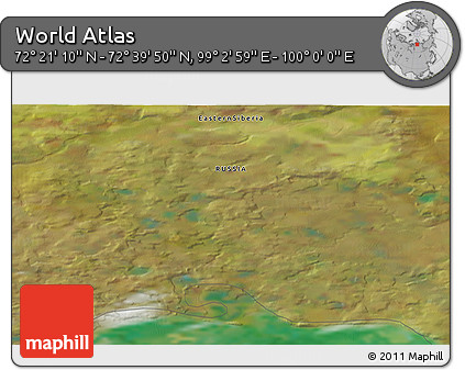 Satellite 3D Map of the Area around 72° 30' 30" N, 99° 31' 30" E