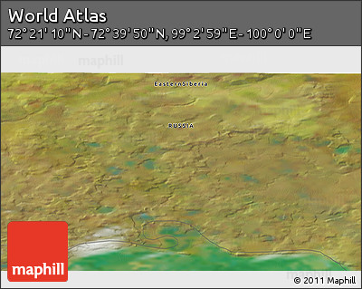 Satellite 3D Map of the Area around 72° 30' 30" N, 99° 31' 30" E