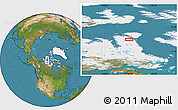 Satellite Location Map of the area around 72° 47' 9" N, 106° 10' 30" W