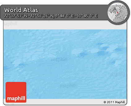 Physical 3D Map of the Area around 72° 47' 9" N, 10° 16' 30" E