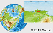 Physical Location Map of the area around 72° 47' 9" N, 125° 1' 30" E