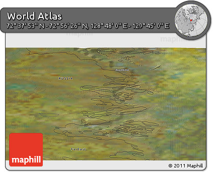 Satellite 3D Map of the Area around 72° 47' 9" N, 129° 16' 30" E