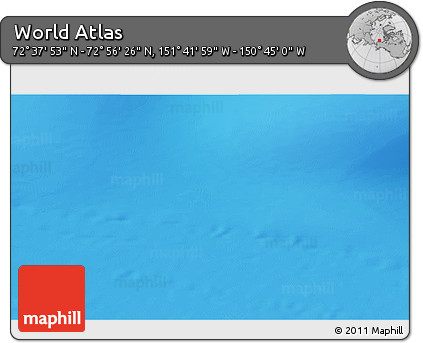 Shaded Relief 3D Map of the Area around 72° 47' 9" N, 151° 13' 29" W