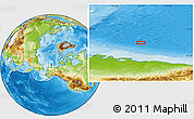 Physical Location Map of the area around 72° 47' 9" N, 151° 13' 29" W