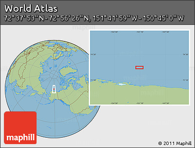 Savanna Style Location Map of the Area around 72° 47' 9" N, 151° 13' 29" W