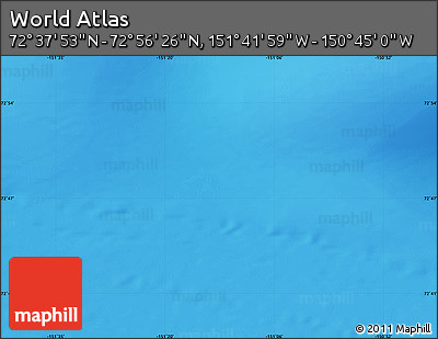 Physical Map of the Area around 72° 47' 9" N, 151° 13' 29" W