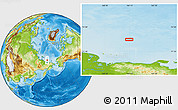 Physical Location Map of the area around 72° 47' 9" N, 164° 7' 30" E