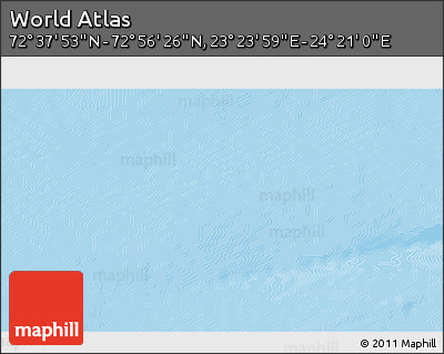 Physical 3D Map of the Area around 72° 47' 9" N, 23° 52' 30" E