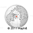 Outline Map of the Area around 72° 47' 9" N, 35° 37' 30" W, rectangular outline