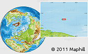 Physical Location Map of the area around 72° 47' 9" N, 36° 37' 30" E