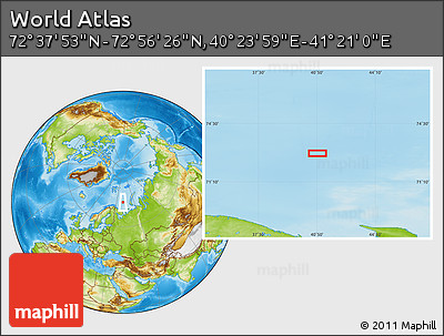 Physical Location Map of the Area around 72° 47' 9" N, 40° 52' 30" E