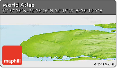 Physical Panoramic Map of the Area around 72° 47' 9" N, 52° 46' 29" E