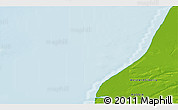Physical 3D Map of the area around 72° 47' 9" N, 68° 55' 30" E