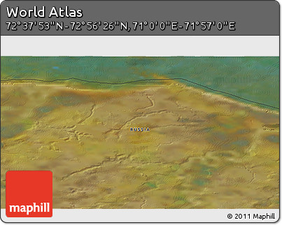 Satellite 3D Map of the Area around 72° 47' 9" N, 71° 28' 29" E