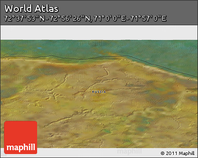 Satellite 3D Map of the Area around 72° 47' 9" N, 71° 28' 29" E