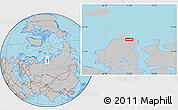Gray Location Map of the area around 72° 47' 9" N, 71° 28' 29" E