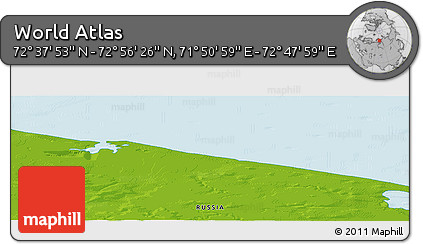 Physical Panoramic Map of the Area around 72° 47' 9" N, 72° 19' 29" E
