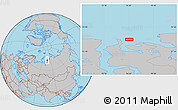 Gray Location Map of the area around 72° 47' 9" N, 76° 34' 29" E