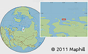 Savanna Style Location Map of the area around 72° 47' 9" N, 76° 34' 29" E