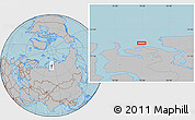 Gray Location Map of the area around 72° 47' 9" N, 78° 16' 30" E, hill shading