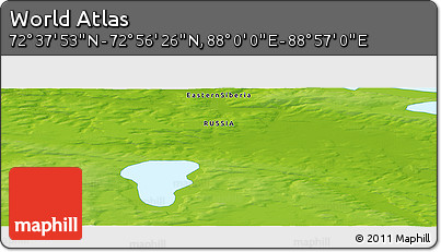 Physical Panoramic Map of the Area around 72° 47' 9" N, 88° 28' 29" E