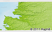 Physical 3D Map of the area around 72° 47' 9" N, 89° 10' 30" W