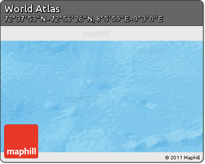 Physical 3D Map of the Area around 72° 47' 9" N, 8° 34' 29" E