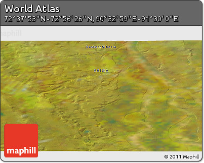 Satellite 3D Map of the Area around 72° 47' 9" N, 91° 1' 30" E