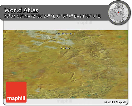 Satellite 3D Map of the Area around 72° 47' 9" N, 94° 25' 30" E