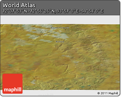 Satellite 3D Map of the Area around 72° 47' 9" N, 94° 25' 30" E