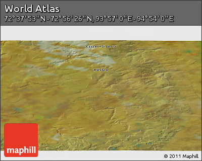 Satellite 3D Map of the Area around 72° 47' 9" N, 94° 25' 30" E