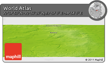 Physical Panoramic Map of the Area around 72° 47' 9" N, 94° 25' 30" E