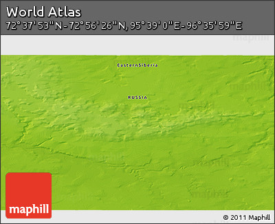 Physical 3D Map of the Area around 72° 47' 9" N, 96° 7' 30" E